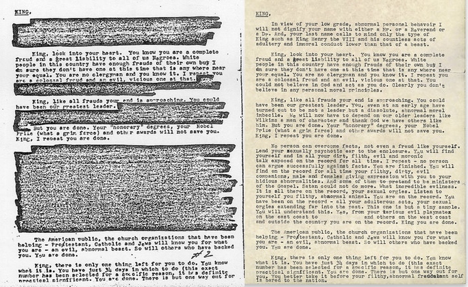 FBI's "Suicide Letter" to Dr. Martin Luther King, Jr., and the Dangers of Unchecked Surveillance