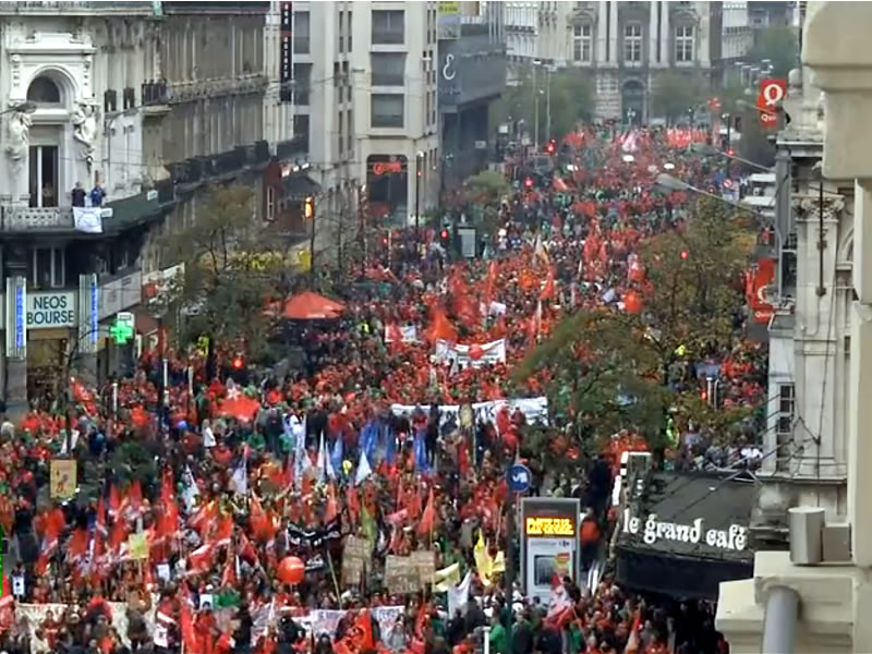 Violent March in Brussels Against Austerity