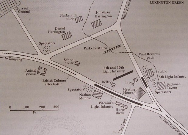 Lexington battle map