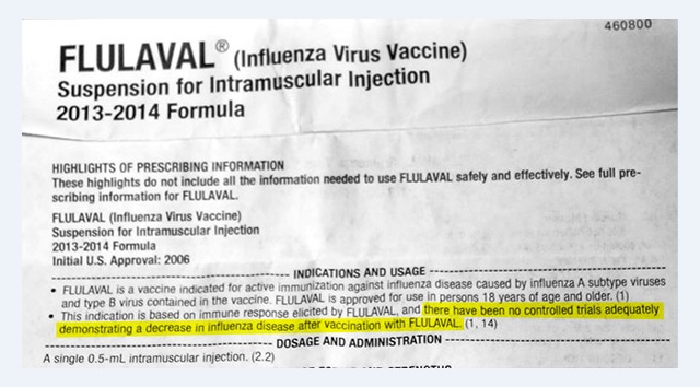 Flu Shot Hoax Admitted: No Controlled Trials Demonstrating Decrease in Influenza