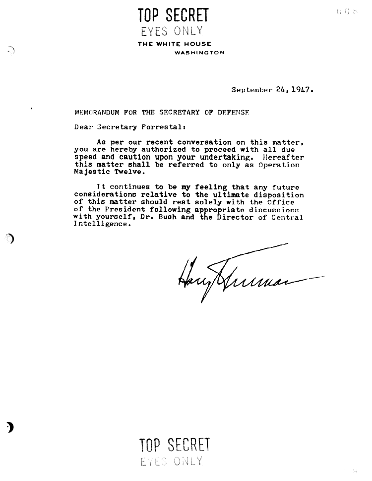 Truman-Forrestal Memo (TFM) of Sept. 24, 1947 (page 8 of the EBD)