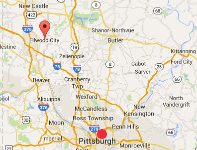 Booms Pennsylvania Ellwood City MAP