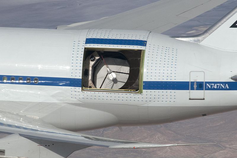 SOFIA with open telescope doors